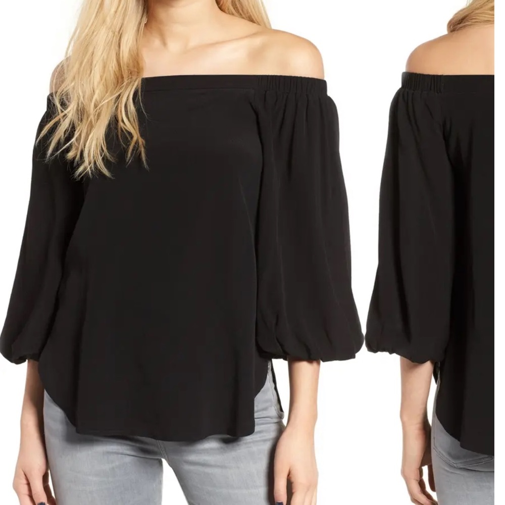 Soprano Bubble Sleeve Off the Shoulder Top